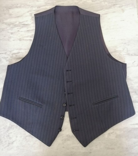 Panciotto blu gessato - ,